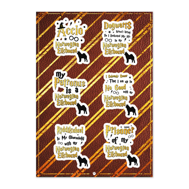 Norwegian Elkhound Stickers – Norwegian Elkhound Sticker Sheet