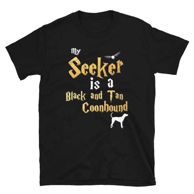 Black and Tan Coonhound Shirt  - Seeker Black and Tan Coonhound