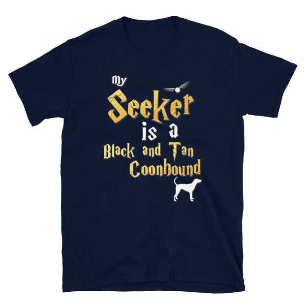 Black and Tan Coonhound Shirt  - Seeker Black and Tan Coonhound