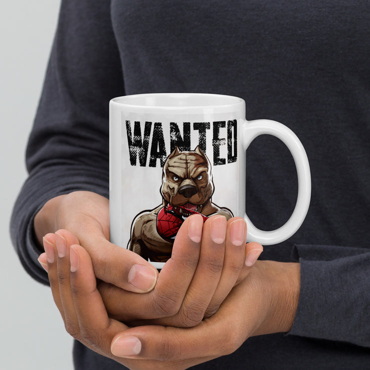 Dog Hero BANG White glossy mug