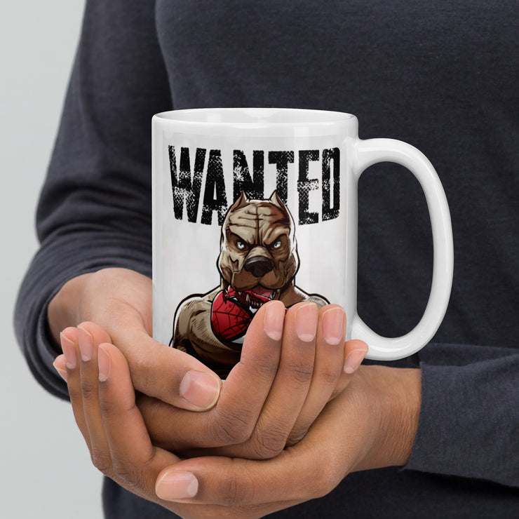 Dog Hero BANG White glossy mug